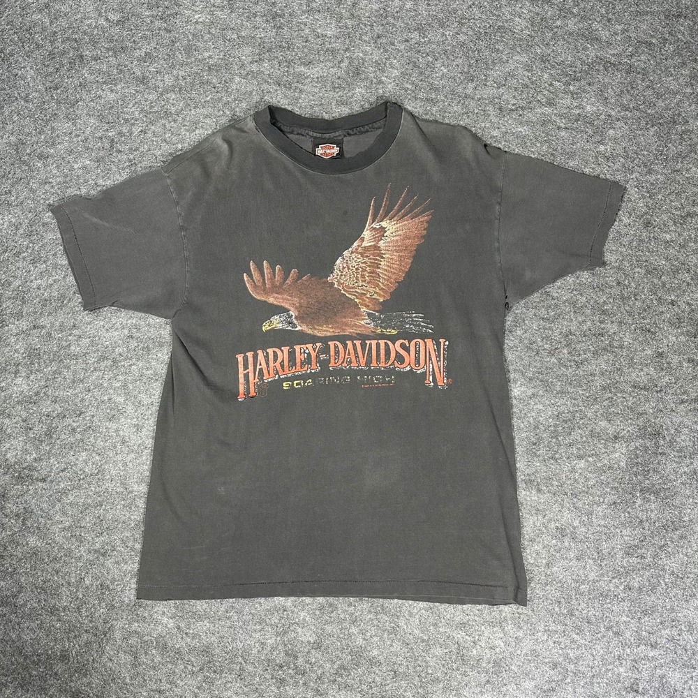 VINTAGE 1989 Men's XL: Harley‎ Davidson Eagle Graphic T-Shirt - SINGLE STITCH